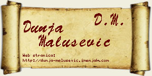 Dunja Malušević vizit kartica